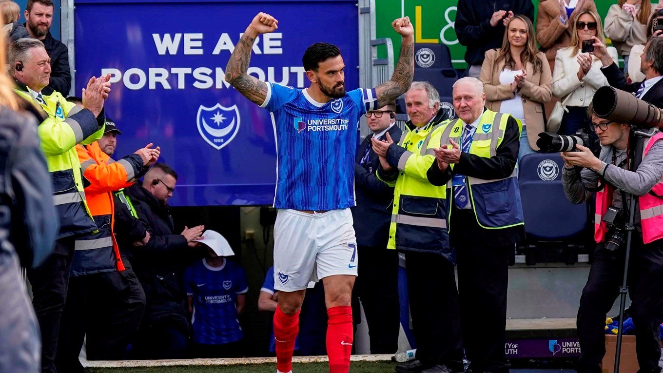 Marlon Pack emerges from the tunnel at Fratton Park