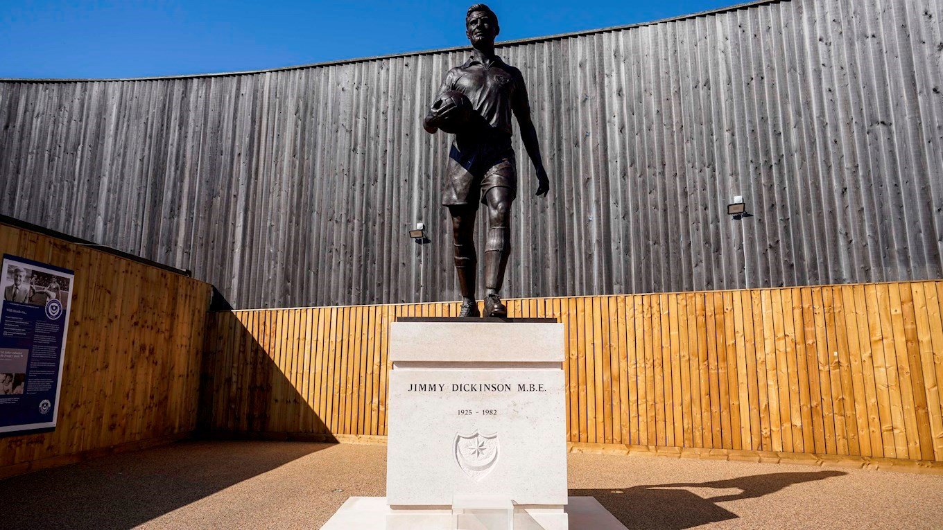 Jimmy Dickinson statue at Fratton Park