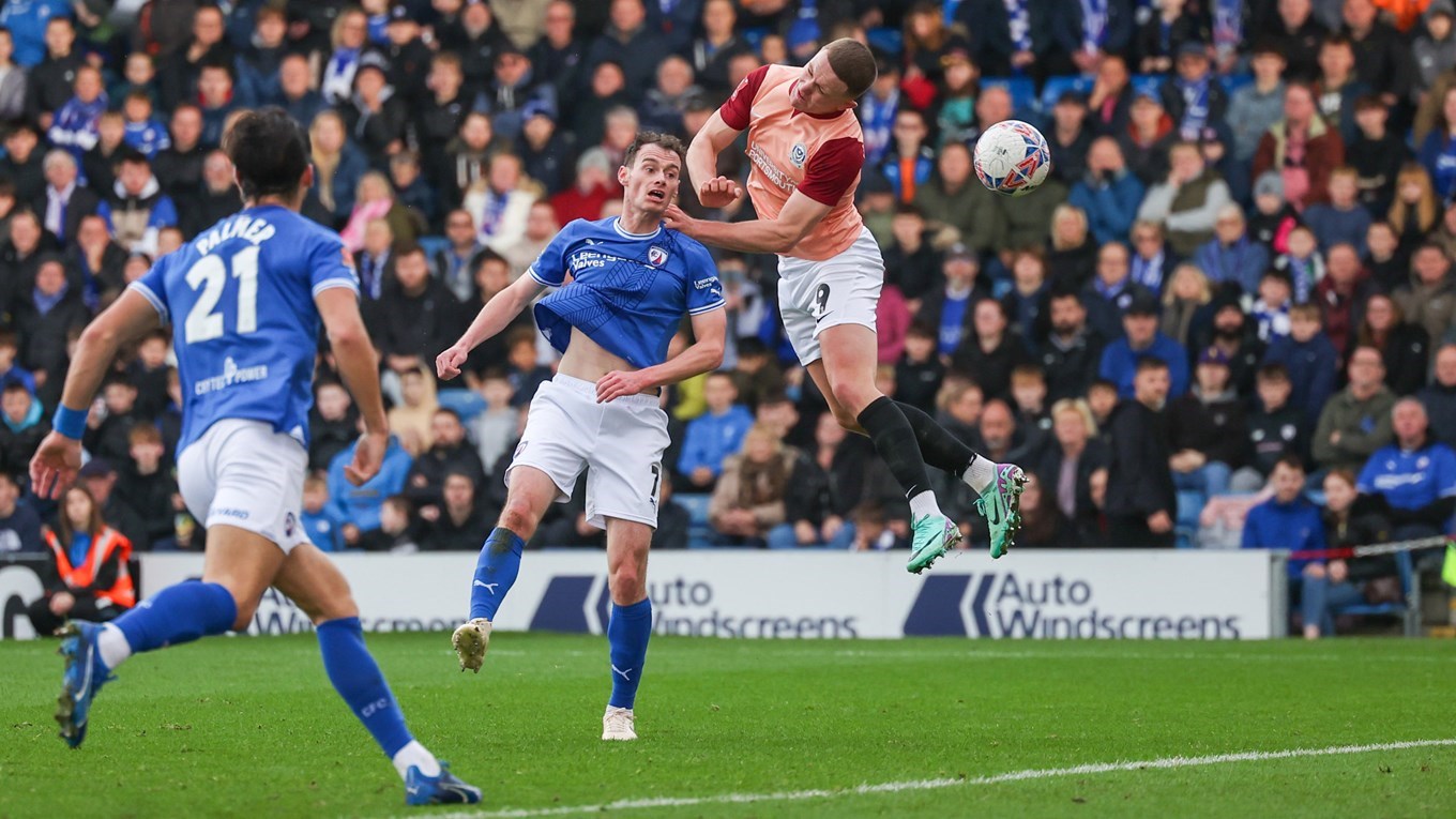 Colby Bishop in FA Cup action for Pompey at Chesterfield