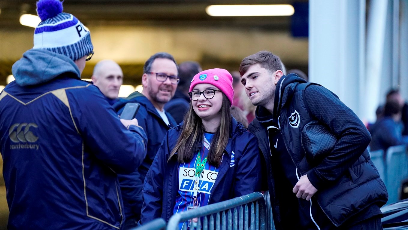 Zak Swanson meets fans before a game
