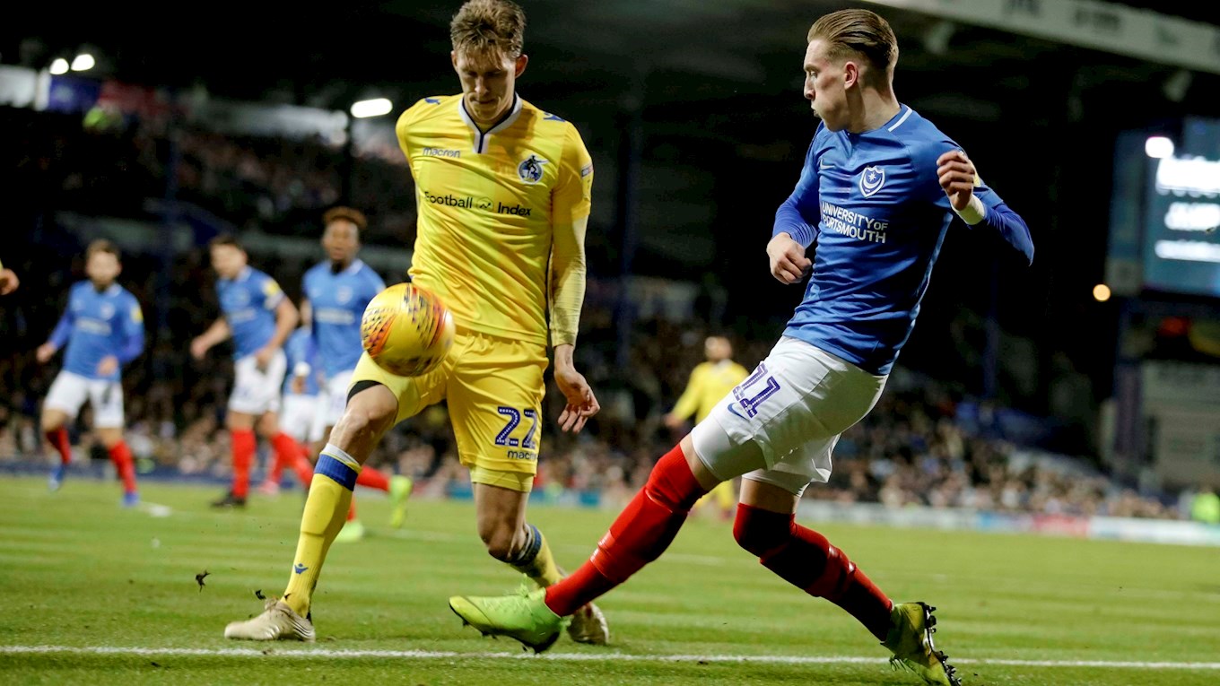 Ronan Curtis in action for Pompey against Bristol Rovers