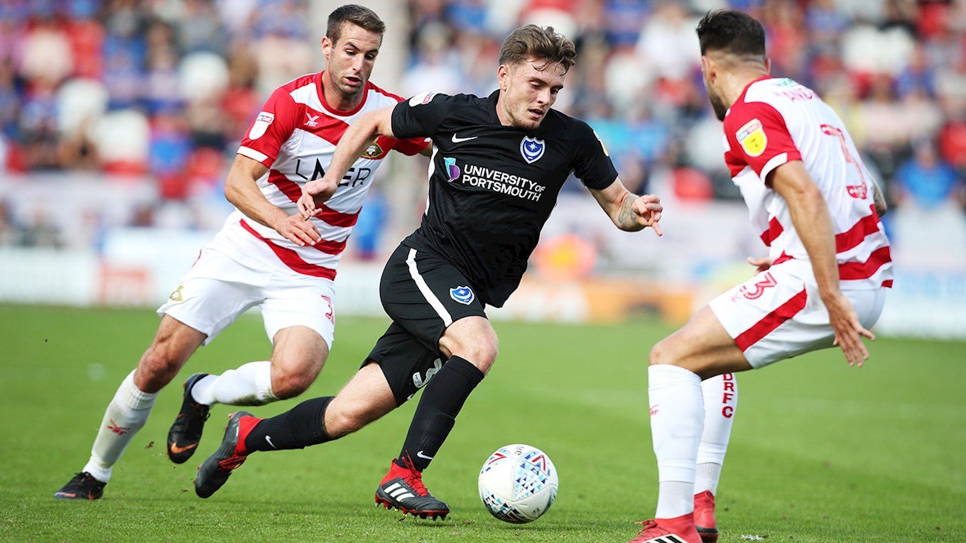 Ben Thompson in action for Pompey at Doncaster Rovers