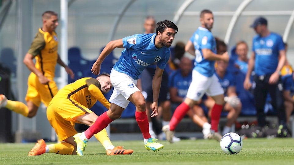 Danny Rose in action for Pompey at Brighton
