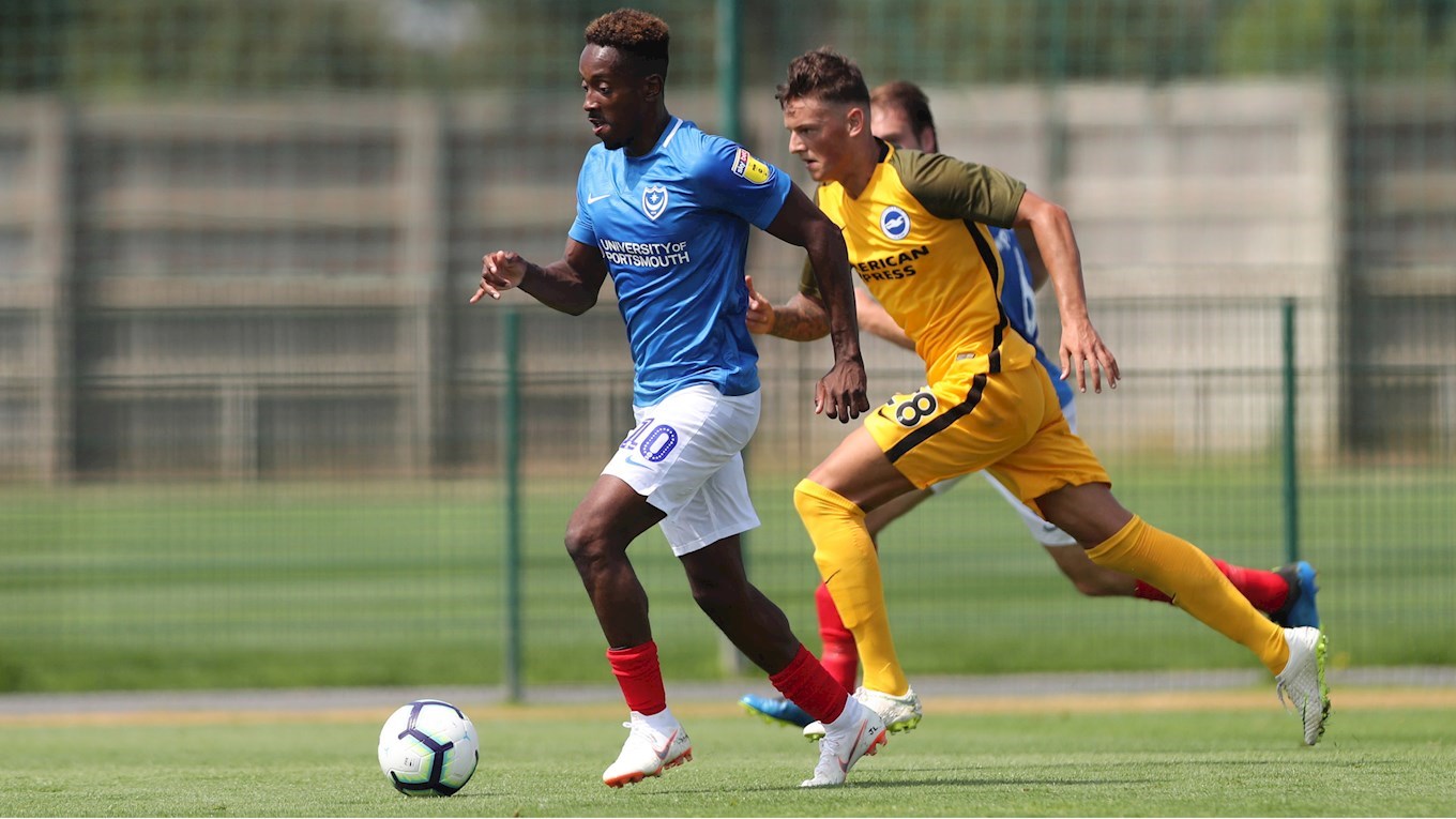Jamal Lowe in action for Pompey at Brighton