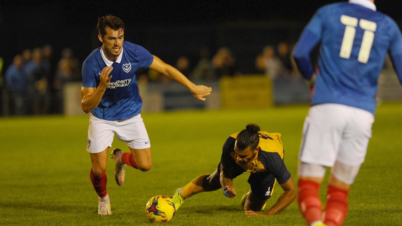 John Marquis in action for Pompey at Gosport
