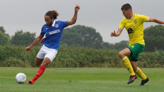 Marcus Harness in action for Pompey against Norwich