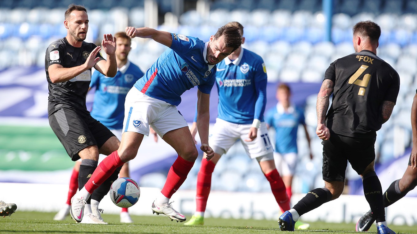 John Marquis in action for Pompey at Fratton Park