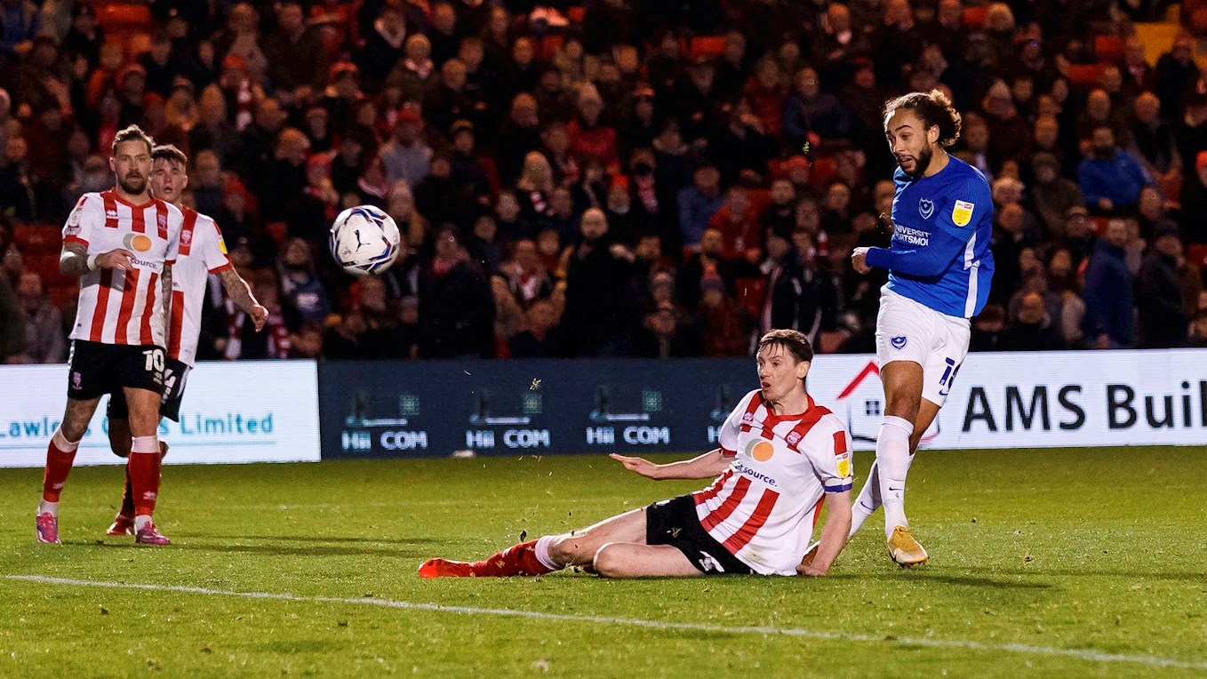 Marcus Harness scores for Pompey at Lincoln