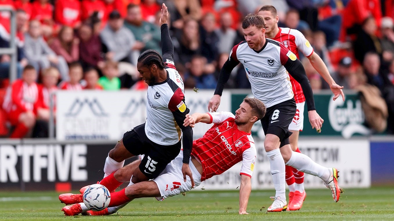 Mahlon Romeo in action for Pompey at Rotherham