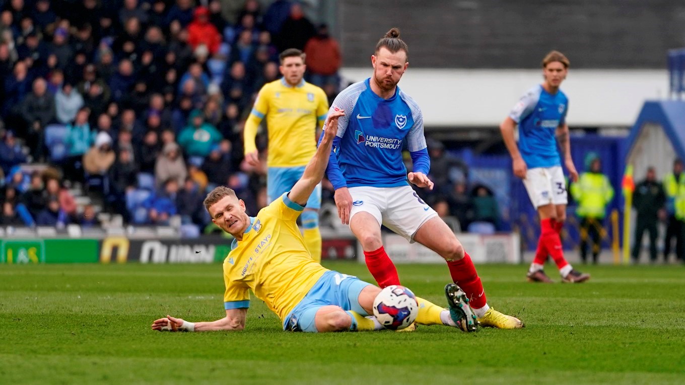 Ryan Tunnicliffe in action for Pompey against Sheffield Wednesday at Fratton Park