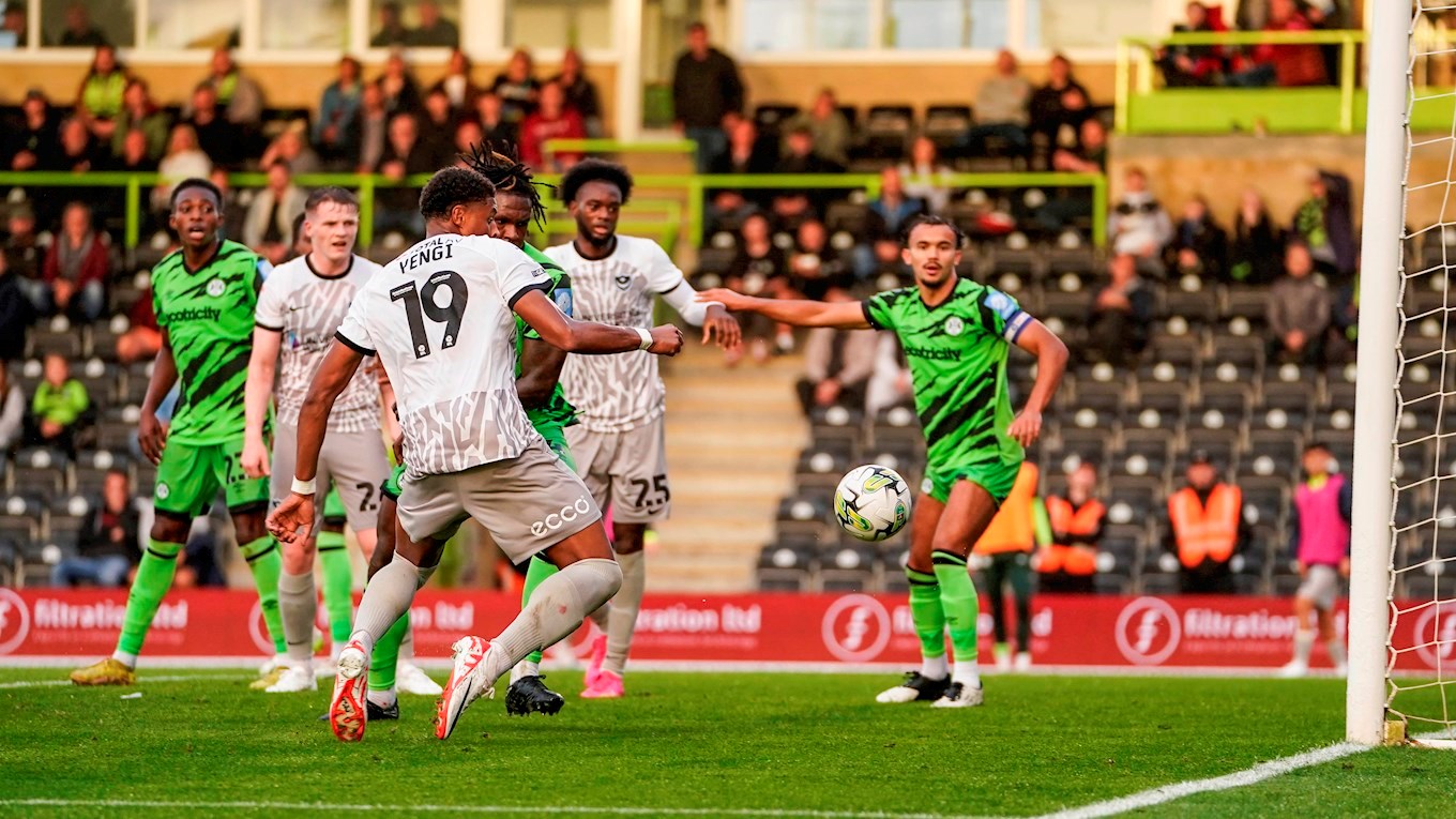 Kusini Yengi scores for Pompey in Carabao Cup tie at Forest Green Rovers