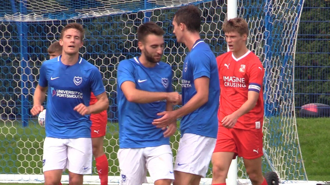Pompey in friendly action against Swindon Town