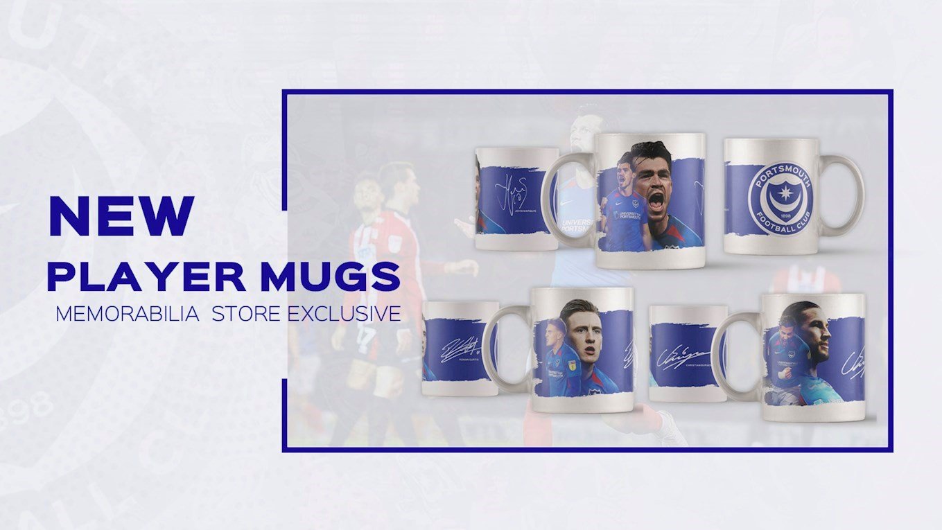 Pompey player mugs