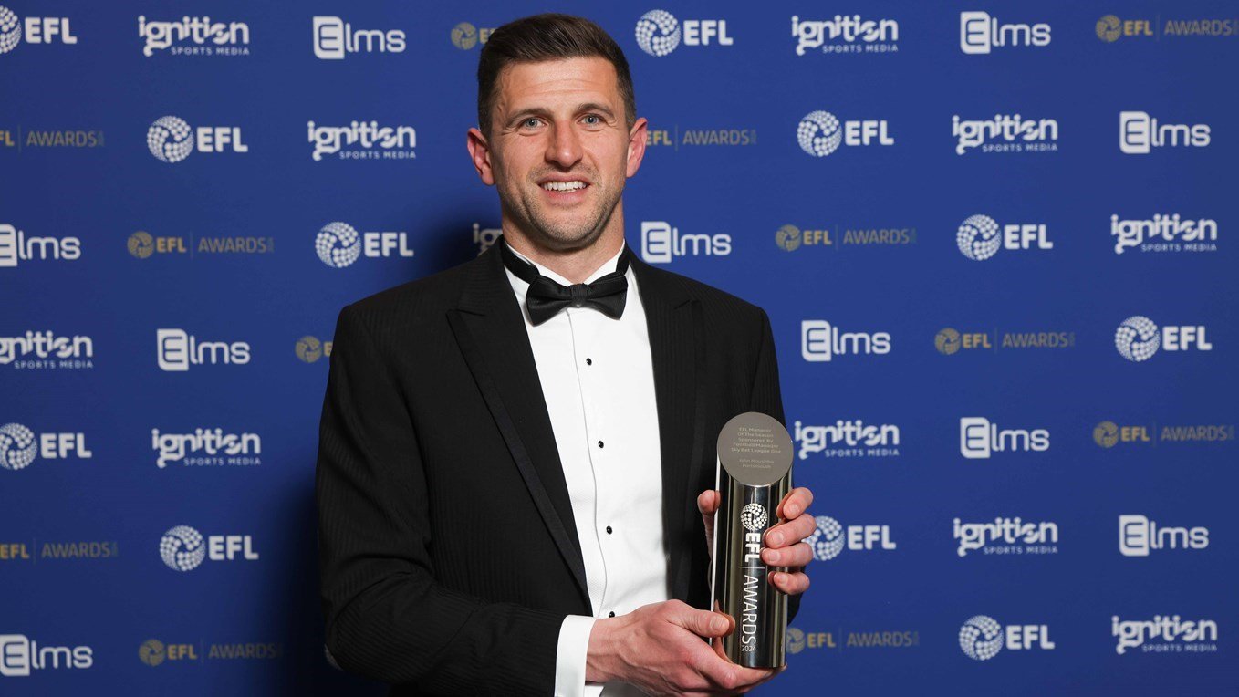 John Mousinho named League One Manager of the Season at the EFL Awards