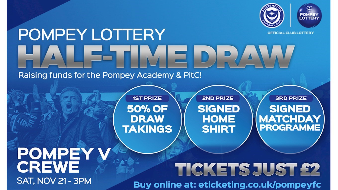 Pompey v Crewe half-time draw
