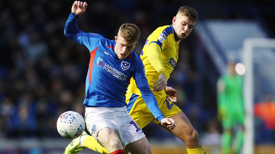 Andy Cannon in action for Pompey against AFC Wimbledon