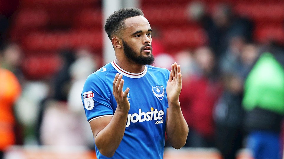 Pompey defender Anton Walkes in action at Walsall