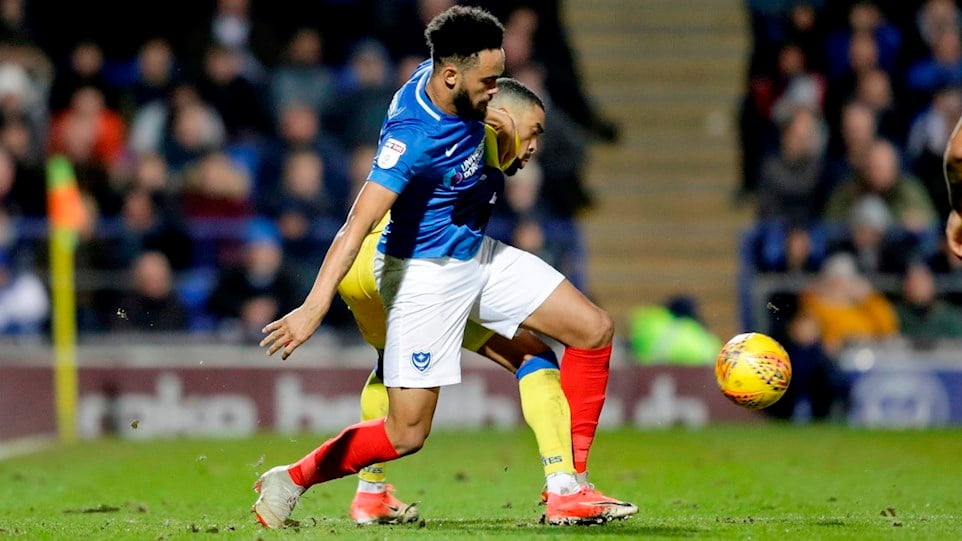 Anton Walkes in action for Pompey against Bristol Rovers
