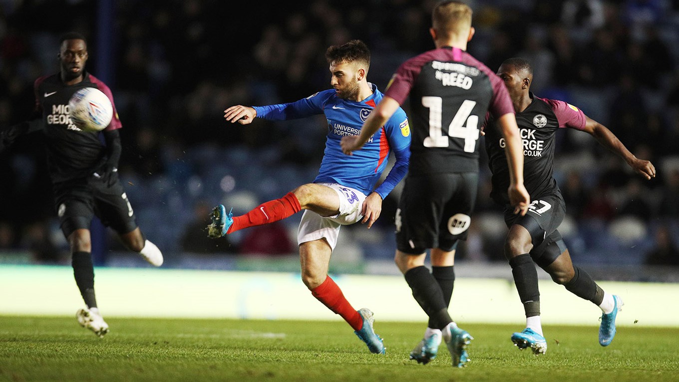 Ben Close in action for Pompey against Peterborough