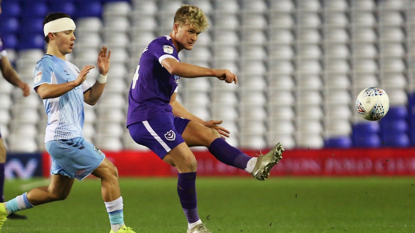 Cameron McGeehan in action for Pompey at Coventry