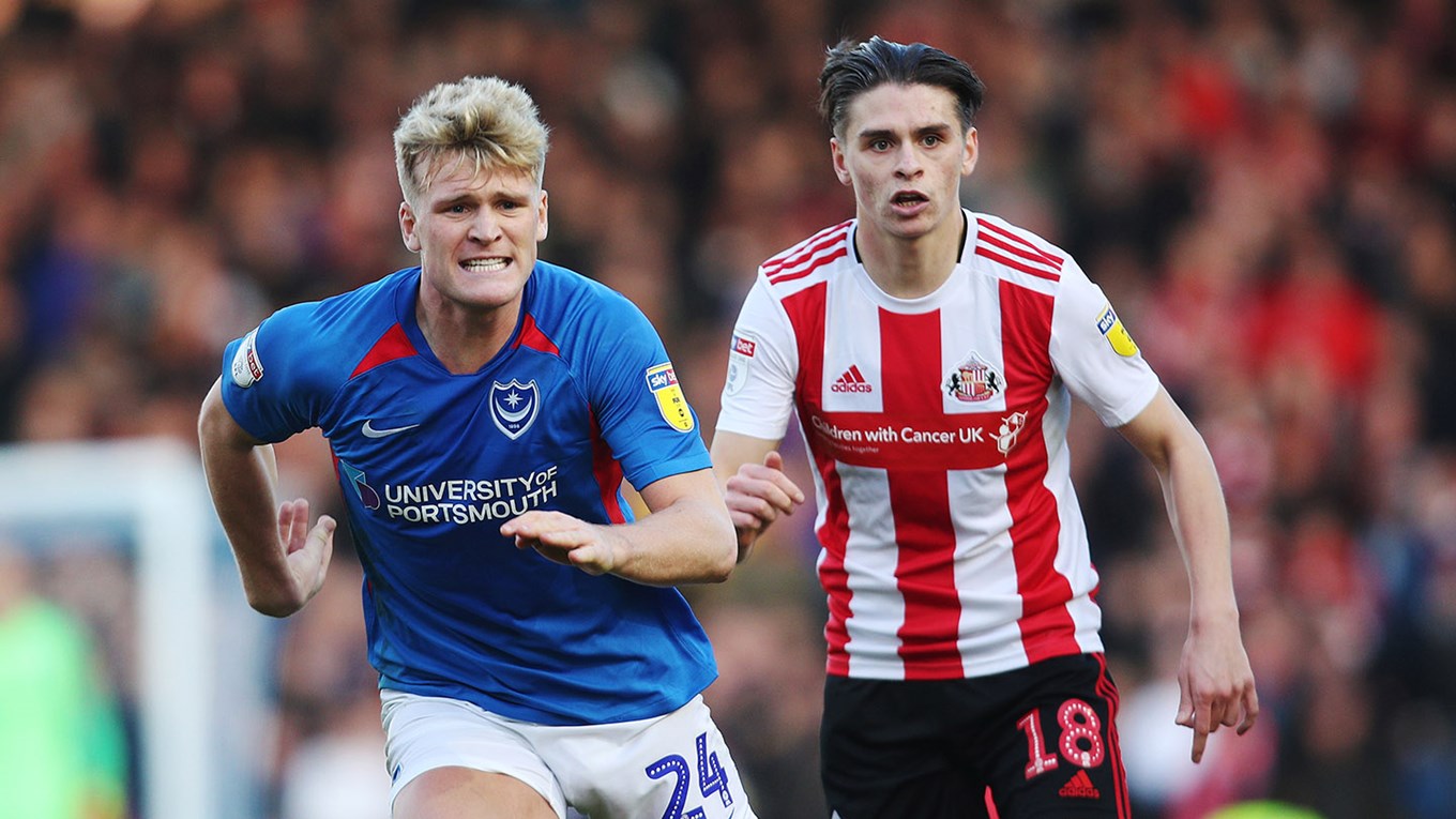 Cameron McGeehan in action for Pompey against Sunderland