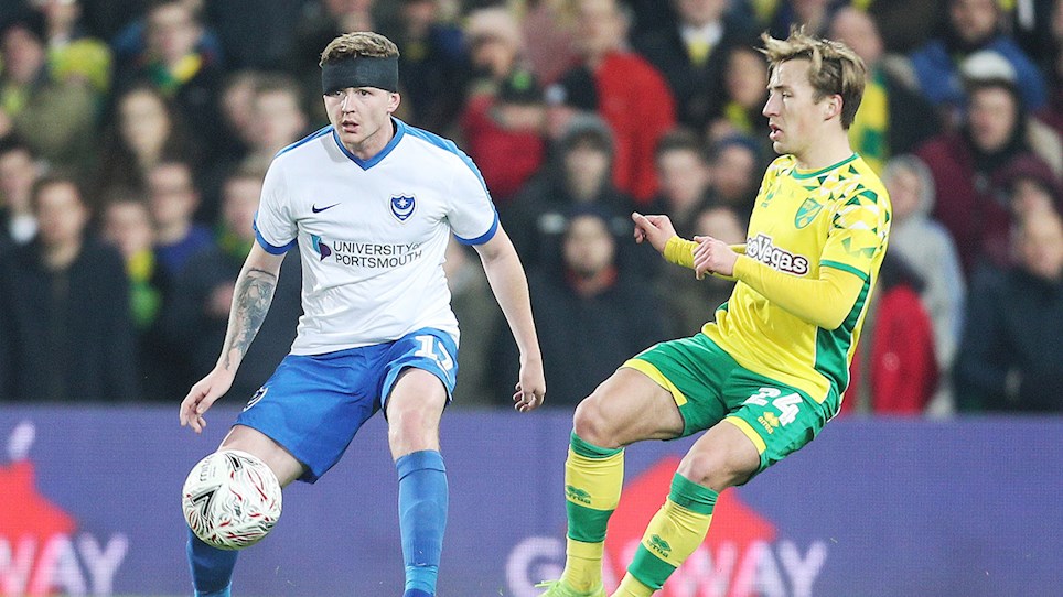 Dion Donohue in action for Pompey at Norwich