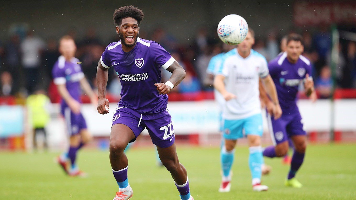 Ellis Harrison in action for Pompey at Crawley