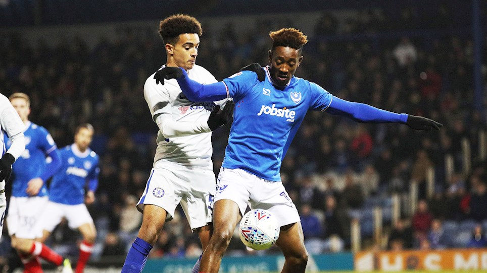 Jamal Lowe in action for Pompey
