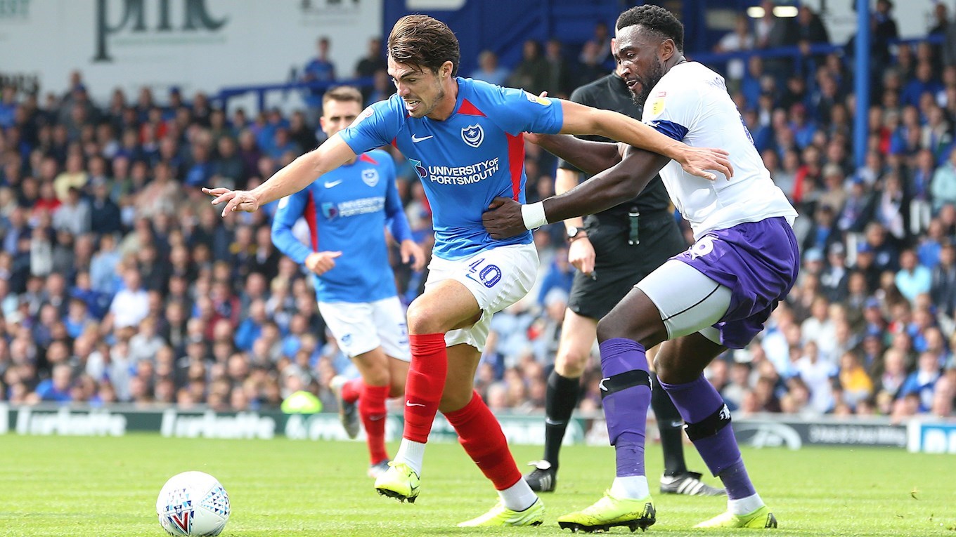 John Marquis in action for Pompey against Tranmere