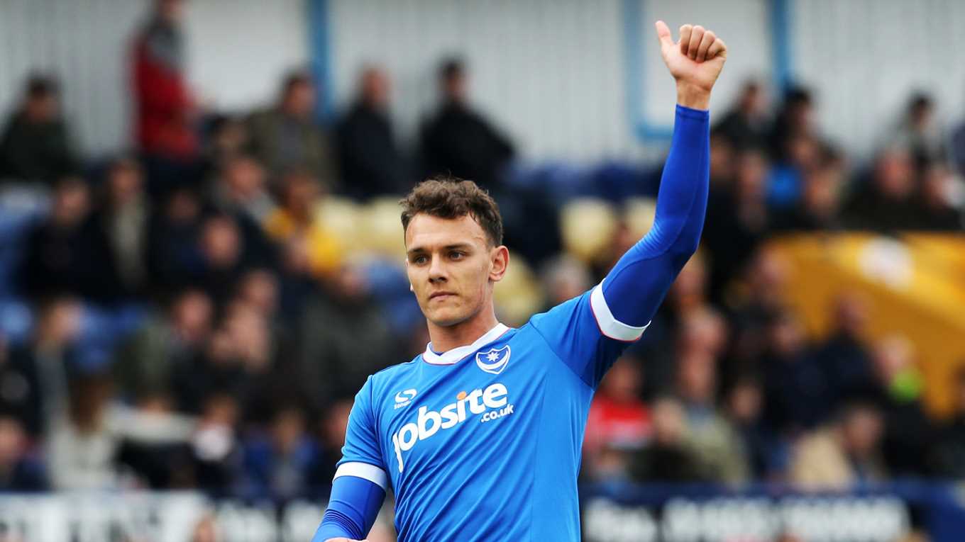 Kal Naismith plays for Pompey at Mansfield
