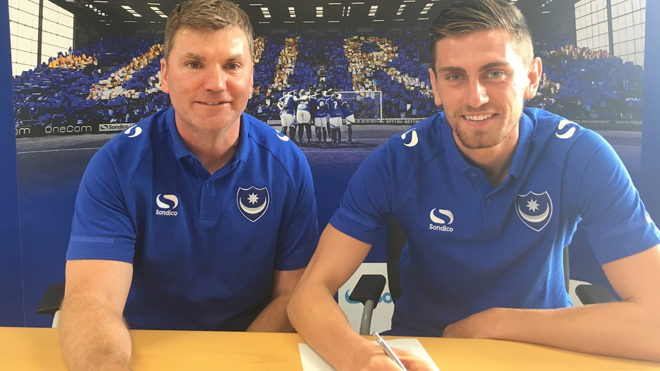 Luke McGee signs for Pompey alongside assistant manager Joe Gallen