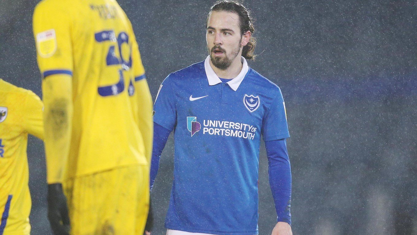Ryan Williams in action for Pompey against AFC Wimbledon at Fratton Park