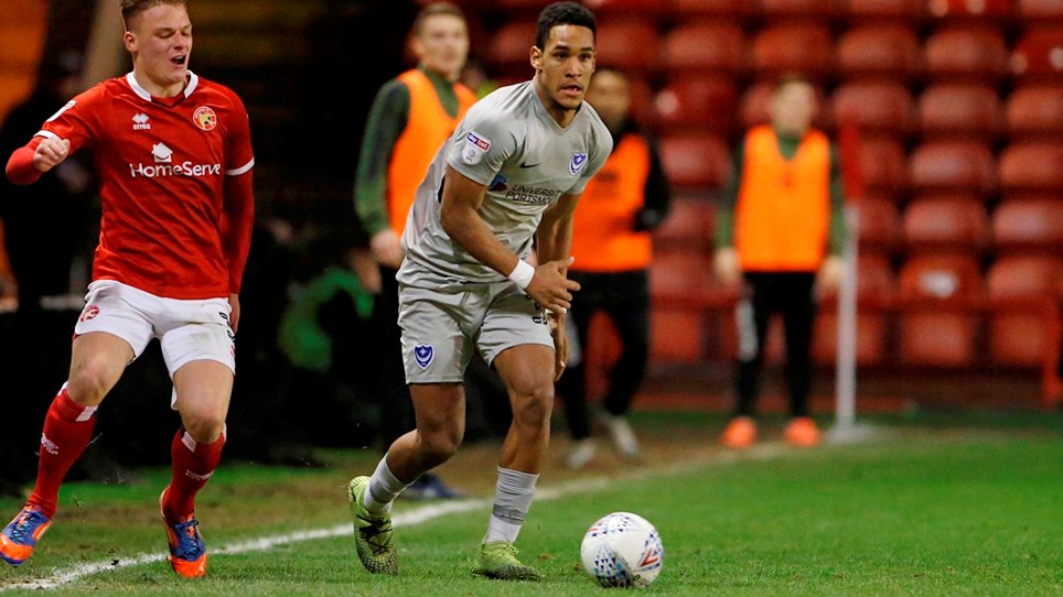 Haji Mnoga in action for Pompey at Walsall
