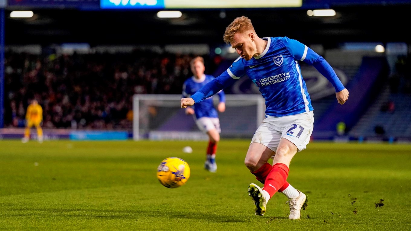 Jack Sparkes in action for Pompey against Fleetwood Town at Fratton Park