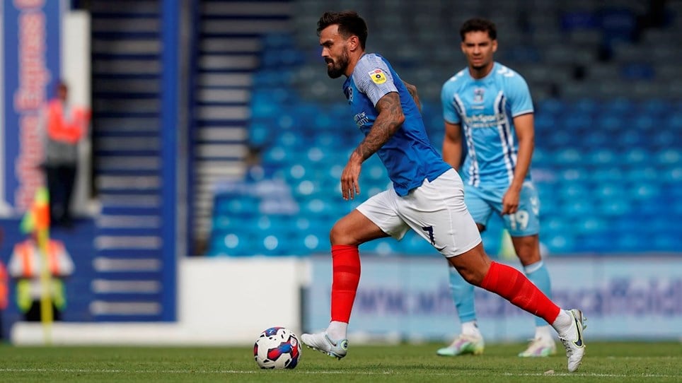 Marlon Pack in action for Pompey against Coventry City at Fratton Park