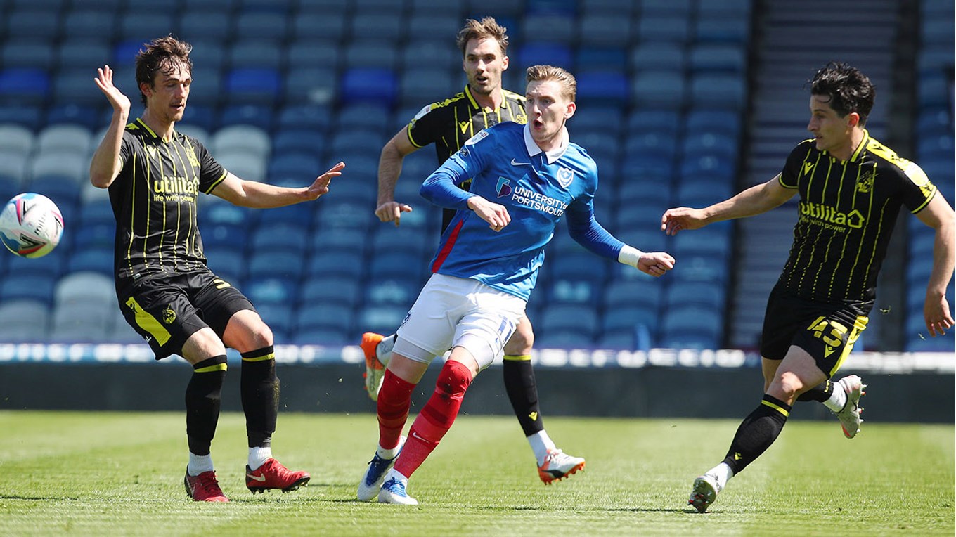 Ronan Curtis in action for Pompey against Bristol Rovers at Fratton Park