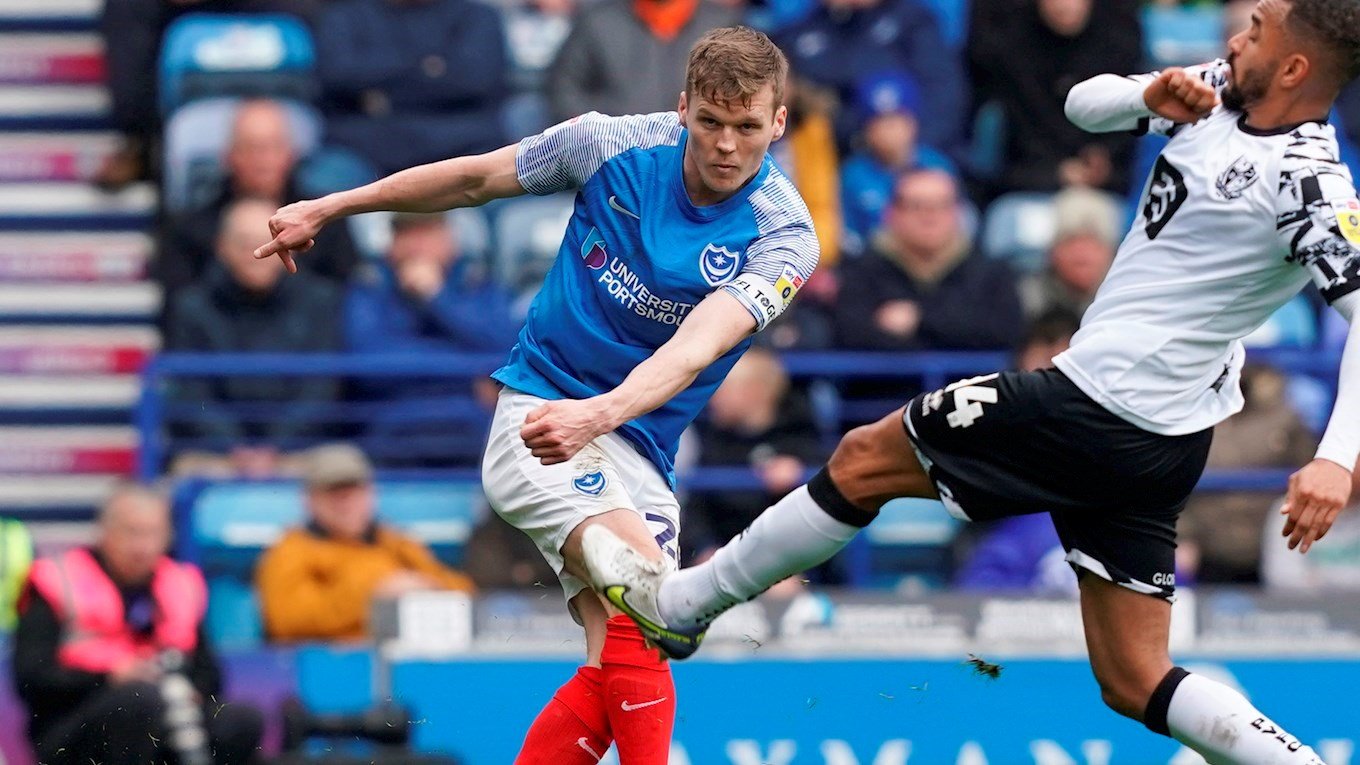 Sean Raggett in action for Pompey against Port Vale at Fratton Park