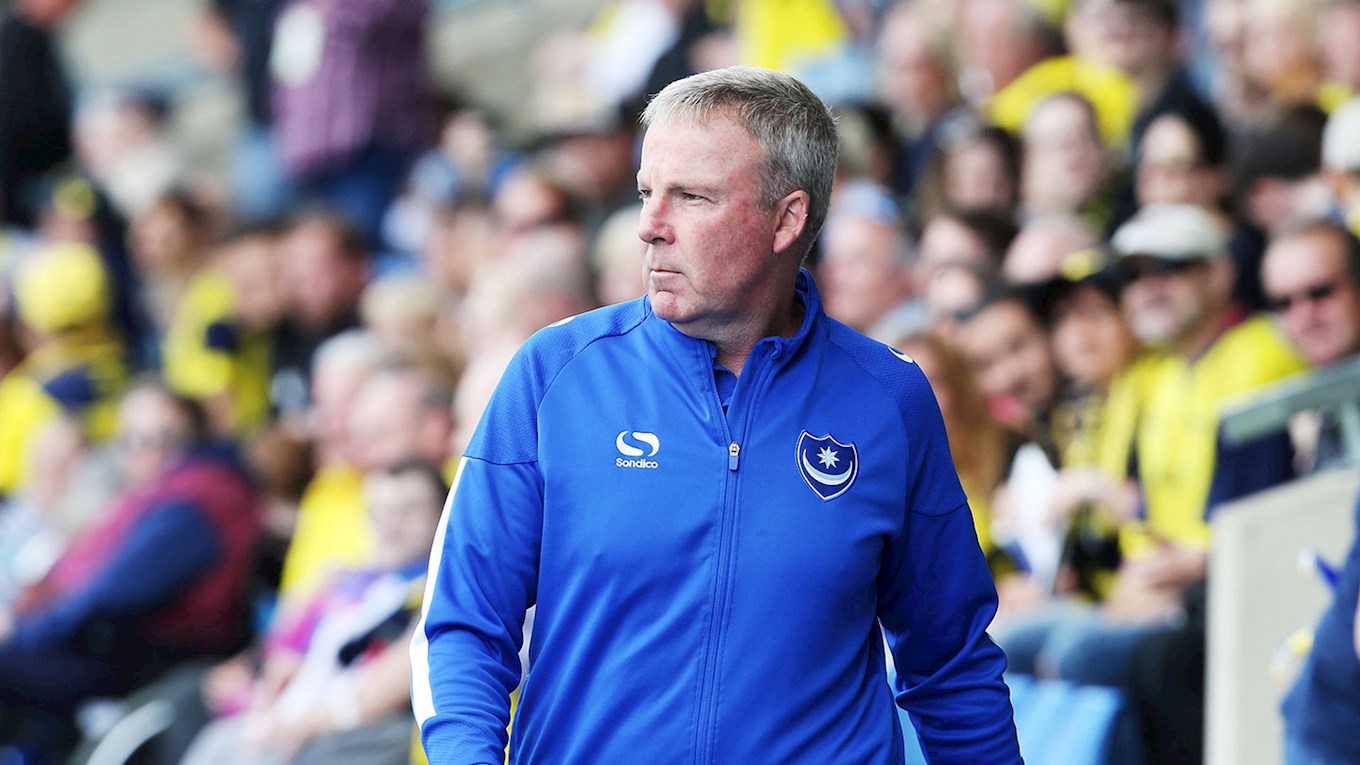 Pompey manager Kenny Jackett at Oxford United