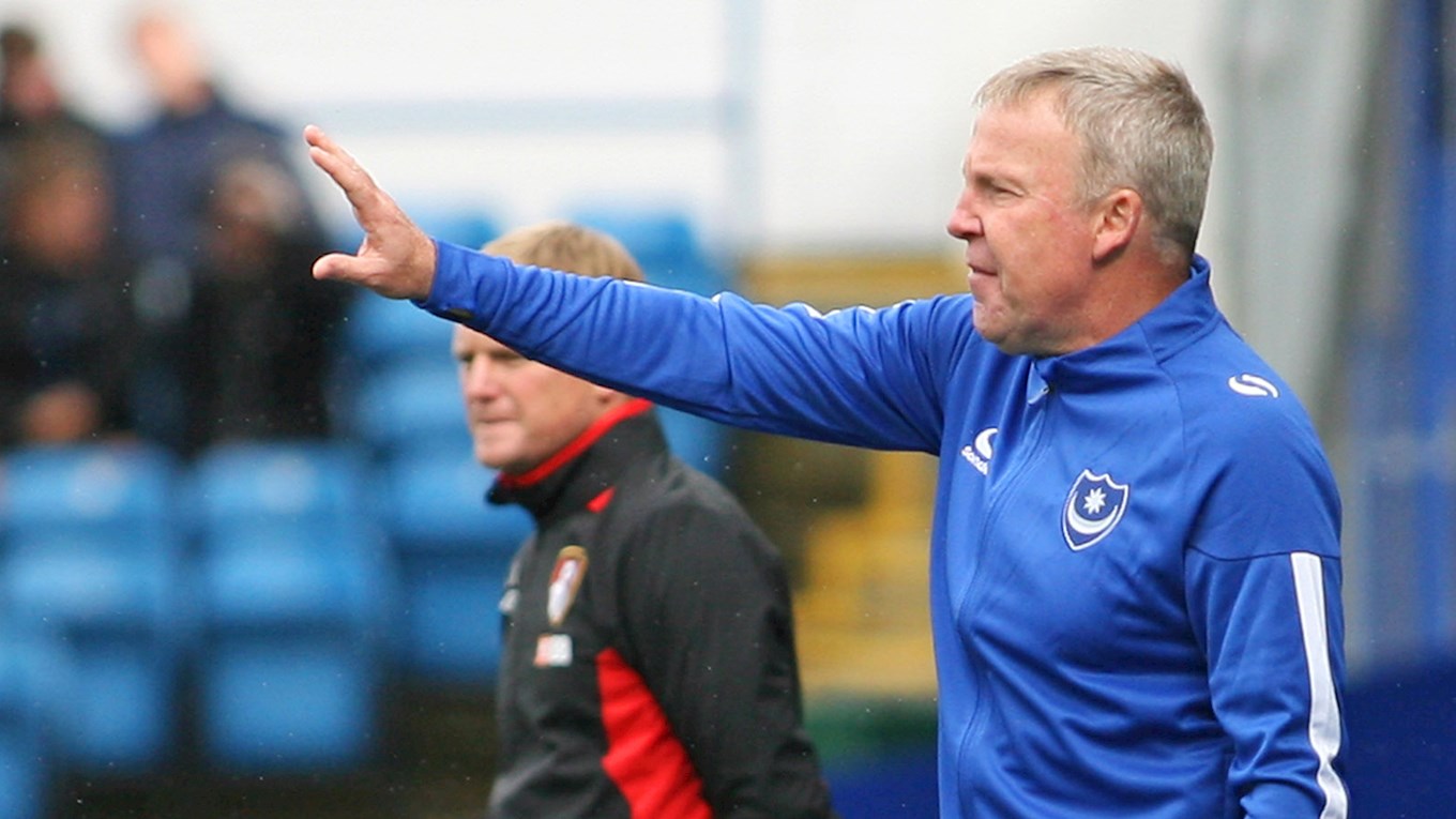 Pompey manager Kenny Jackett against AFC Bournemouth